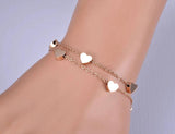 Heart Charm Double Layers Bracelet Stainless Steel Bohemia Jewelry