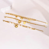 Heart Bracelet, Double Chain Pearl Bracelets for Women Charms Jewelry