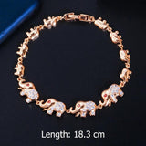 Pera Elephant Charm Bracelet 585 CZ Wedding Jewelry B186