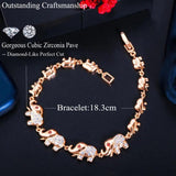 Pera Elephant Charm Bracelet 585 CZ Wedding Jewelry B186
