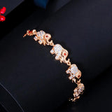 Pera Elephant Charm Bracelet 585 CZ Wedding Jewelry B186