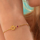 Zircon Birthstone Charm Bracelet Stainless Steel Jewelry Gift