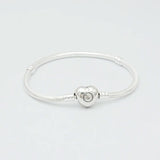 Silver Plated Heart Chain Bead Charm Bracelet