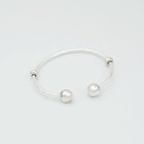 Silver Plated Heart Chain Bead Charm Bracelet