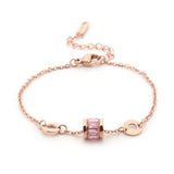 Roman Numerals CZ Chain Link Bracelet Titanium Steel Charms Women Wedding