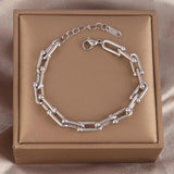 Punk Stainless Steel Charm Chain Bracelet For Women