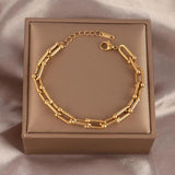 Punk Stainless Steel Charm Chain Bracelet For Women
