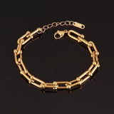 Punk Stainless Steel Charm Chain Bracelet For Women