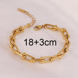 Punk Stainless Steel Charm Chain Bracelet For Women
