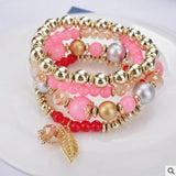 4Pcs Bohemia Tassels Charm Beaded Bracelet Set for Women