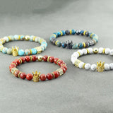 Micro Pave CZ King Crown Charm Bracelet Men Women Couple Matching Bracelet Gift