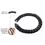 Men's Stainless Steel Bracelet Cuban Link Chain Hand Charm Rock Punk