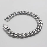 Men's Stainless Steel Bracelet Cuban Link Chain Hand Charm Rock Punk
