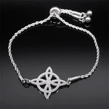 Irish Knot Charm Bracelet Stainless Steel Chain Women Celtics Knot Wicca Bracele