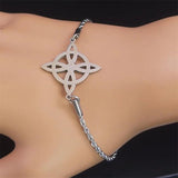 Irish Knot Charm Bracelet Stainless Steel Chain Women Celtics Knot Wicca Bracele