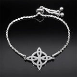Irish Knot Charm Bracelet Stainless Steel Chain Women Celtics Knot Wicca Bracele