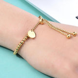NIBA Custom Initial Letter Charm Beaded Bracelet