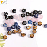 A-Z Initial Stone Bead Charm Bracelet Adjustable Nylon Rope