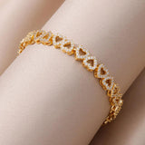 Heart Zircon Stainless Steel Bracelet Women Adjustable Charm Wedding