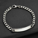 Couples Nameplate Bracelets Stainless Steel Chains Charm Men's Accessories