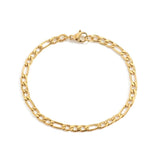 Initial Micro Pave Letter Charm Bracelet Stainless Steel Chain Women Jewelry