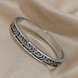 Vintage Leaf Hollow Stainless Steel Thin Bangles Bracelets for Wrist