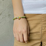 Snakeskin Stone Bracelet with Heart Charm