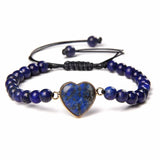 Snakeskin Stone Bracelet with Heart Charm
