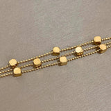 Stainless Steel Cube Bead Bracelet Layered Chain Waterproof