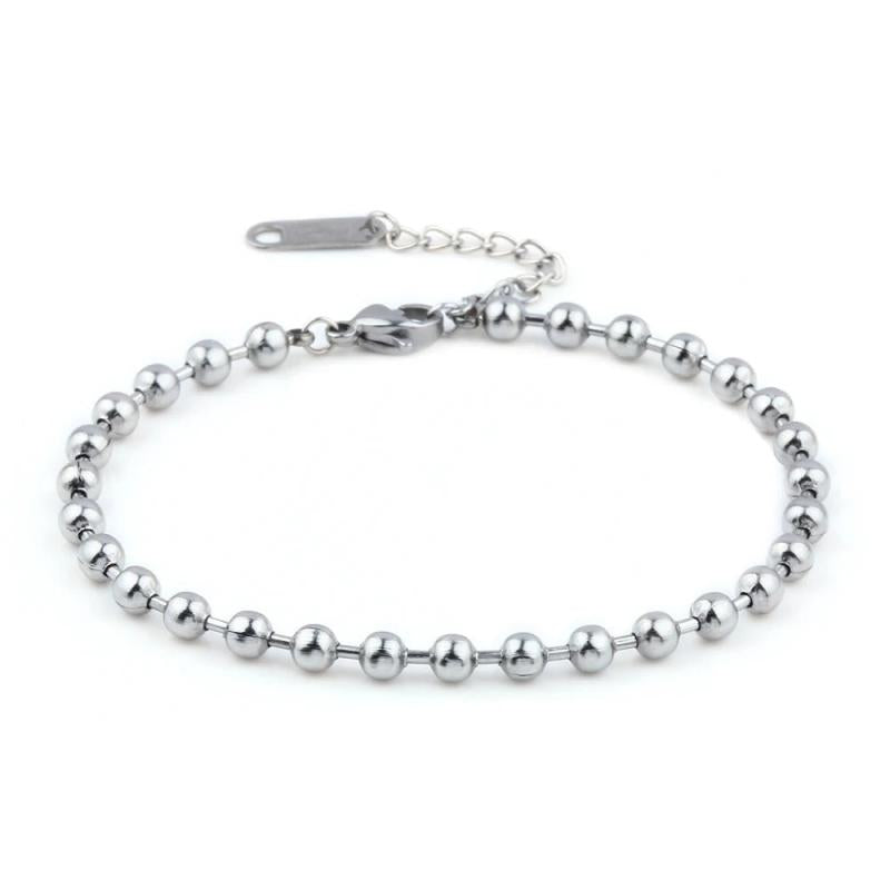 Stainless Steel Bead Bracelet Women's/Men's Jewelry