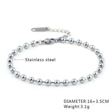 Stainless Steel Bead Bracelet Women's/Men's Jewelry