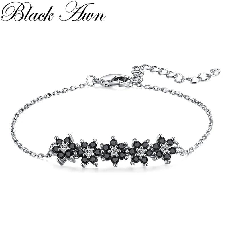AWN Hot Flower Silver Charm Bracelet Wedding Jewelry