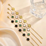 Classic Flower Charm Bracelet for Women, Cable Chain Wristband Jewelry