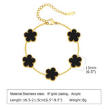 Classic Flower Charm Bracelet for Women, Cable Chain Wristband Jewelry