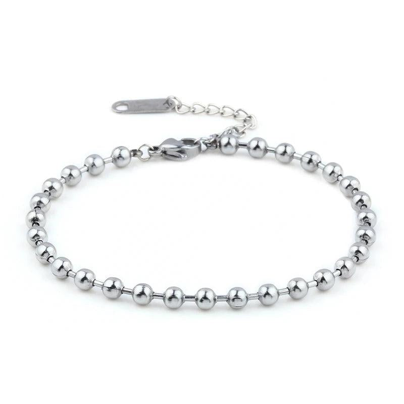 316L Stainless Steel Bead Bracelet 4MM Chain Couple Bracelets Jewelry Gift