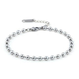 316L Stainless Steel Bead Bracelet 4MM Chain Couple Bracelets Jewelry Gift