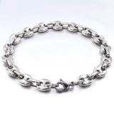 Stainless Steel Coffee Bead Link Bracelet Men Women