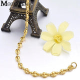Stainless Steel Coffee Bead Link Bracelet Men Women
