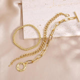 3PCS/Set Stainless Steel Paperclip Link Chain Bracelet for Women