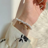 Pearl Bracelet Women's Rhinestone Bear Charm Jewelry Gift