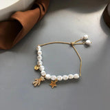 Pearl Bracelet Women's Rhinestone Bear Charm Jewelry Gift