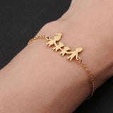 Stainless Steel Charm Bracelets Bangle Love Bracelet Mom Dad Daughter Family