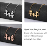 Stainless Steel Charm Bracelets Bangle Love Bracelet Mom Dad Daughter Family