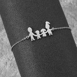 Stainless Steel Charm Bracelets Bangle Love Bracelet Mom Dad Daughter Family
