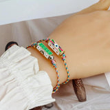 Enamel Evil Eye Charm Bracelet for Women Girls