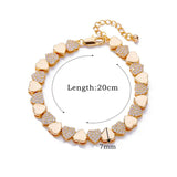 Heart Zircon Stainless Steel Bracelet For Women Plated Adjustable Charm Bracelet