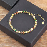 Nidin 6 Colors Crystal Bracelet Women Rhinestone Zircon Charm Bangle
