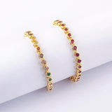 Nidin 6 Colors Crystal Bracelet Women Rhinestone Zircon Charm Bangle