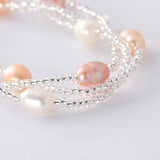 Women's Multilayer Pearl Beads Bracelet Cocktail Party Wedding Jewelry