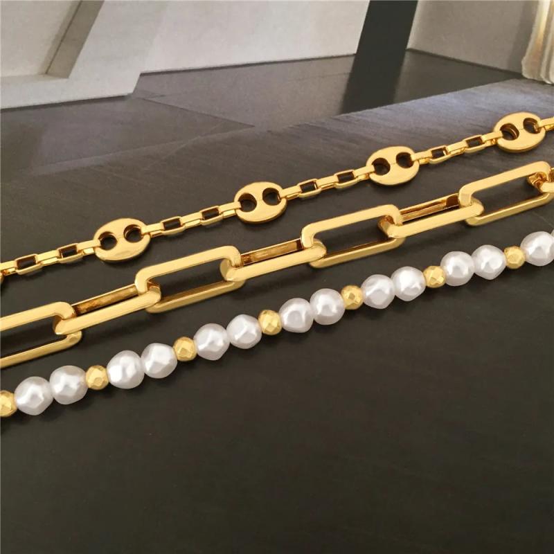 Pearl Bracelet Women Charm Chain Bangle Unusual Jewelry